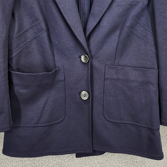 Diane von‎ Furstenberg DVF Navy Blue Knit Blazer Jacket Women's Size 10 - Picture 8 of 11